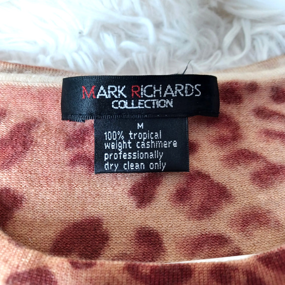 Mark Richards Collection Cashmere Multi Color Animal Abstract Print Pullover M - Picture 3 of 6